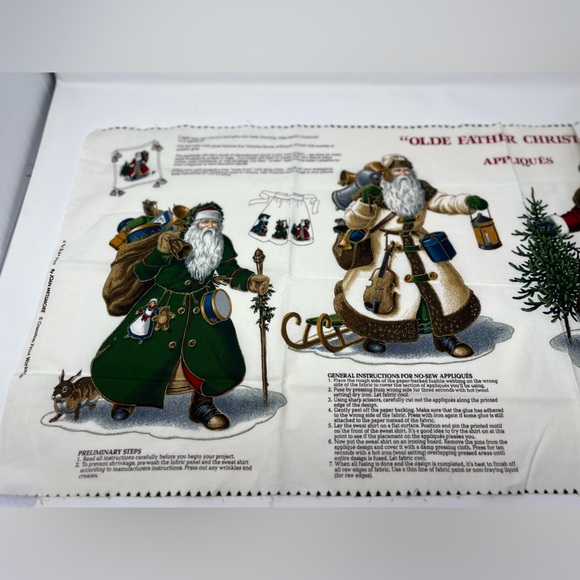 Vintage Cranston Print Works Olde Father Christmas Appliques Joan Messmore Santa - Picture 3 of 3